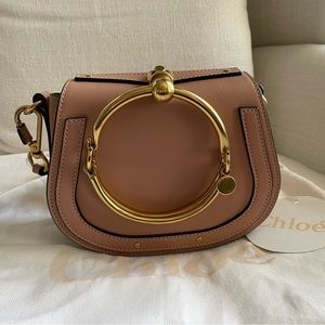 Chloe Nile Crossbody Bag Leather Small Biscotti